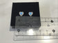 925 Sterling Silver, Beautiful Blue Opal Stone, Stud Heart Earrings, 6.5mm