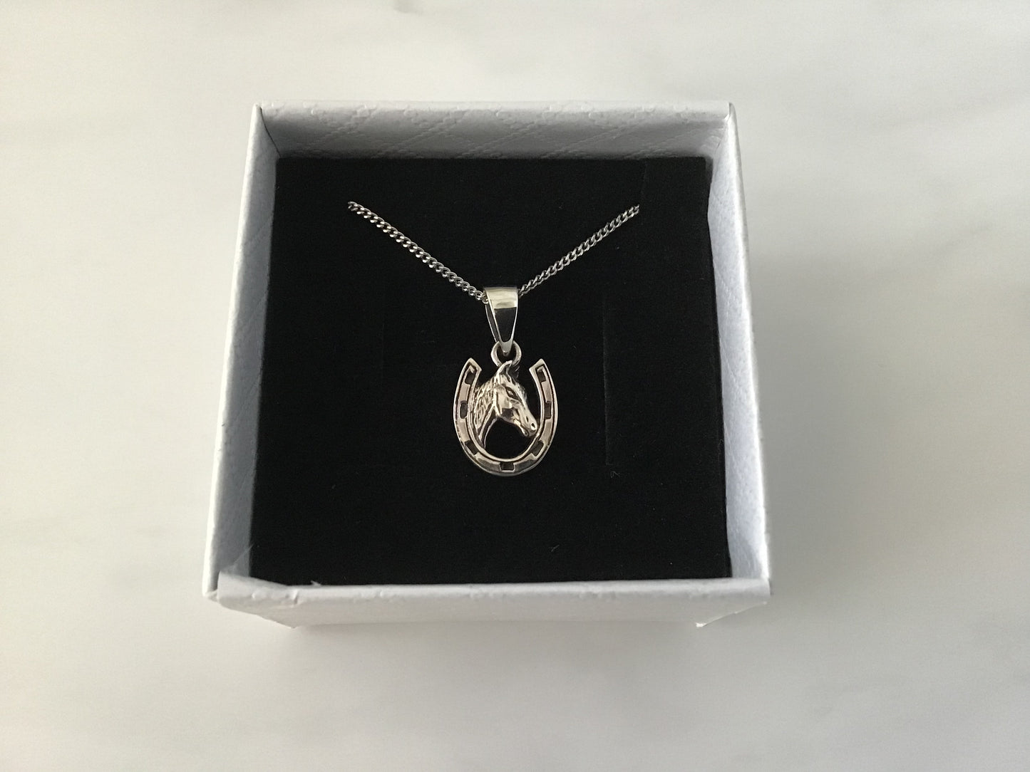 925 Sterling Silver Small Lucky Horseshoe Pendant with 18” Silver Chain