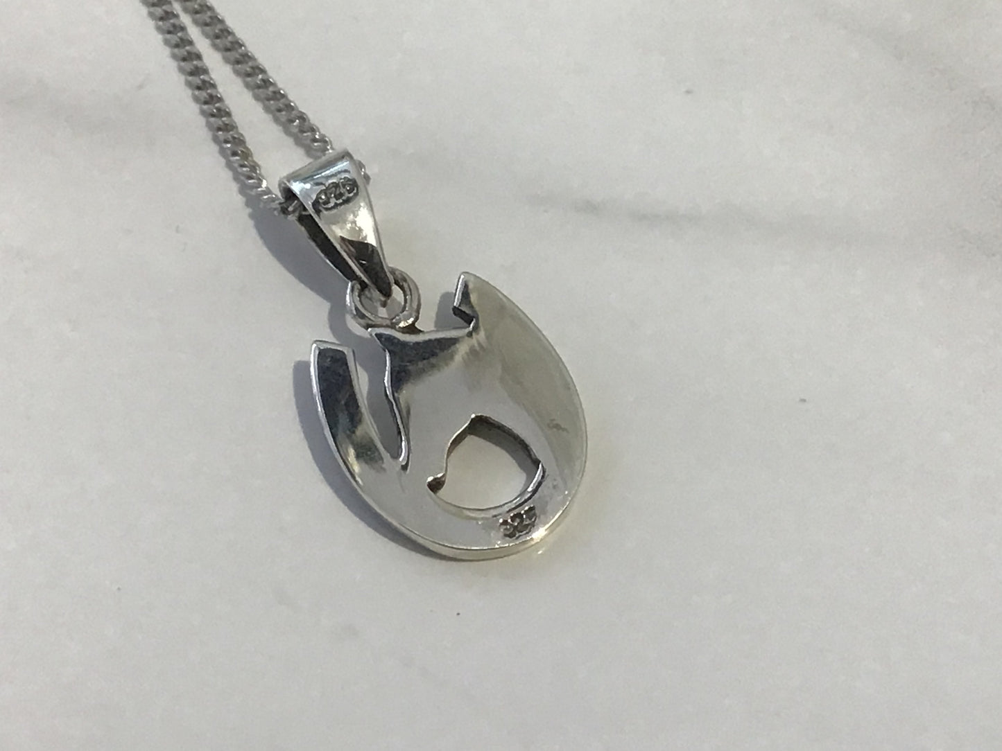 925 Sterling Silver Small Lucky Horseshoe Pendant with 18” Silver Chain