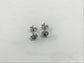 Stunning Sterling Silver 925 Green Emerald Colour Cubic Zirconia Stud Earrings