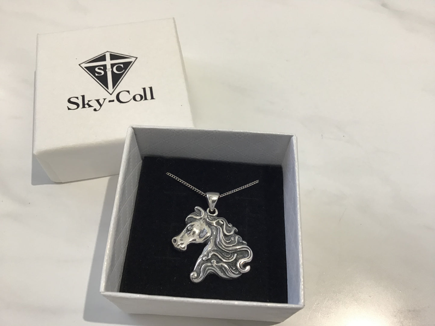 925 Sterling Silver Horse Pendant with 18” Silver Chain