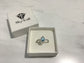 925 Sterling Silver Blue and clear CZ Ring, Size Q