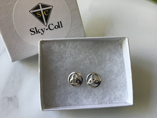 Genuine 925 Sterling Silver Small Celtic Stud Earrings
