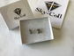 Genuine 925 Sterling Silver Clear Sparkly CZ Butterfly Stud Earrings