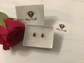 Genuine 925 Sterling Silver CZ & Enamelled Ladybird Stud Earrings