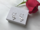 Genuine 925 Sterling Silver heart Earrings