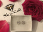 Genuine Sterling 925 Silver Amethyst CZ Flower Stud Earrings