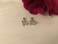 Genuine 925 Sterling Silver with square CZ (cubic zirconia) Studs earrings.