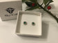 Genuine 925 Sterling Silver Emerald Square CZ Pair of Stud Earrings, 6mm